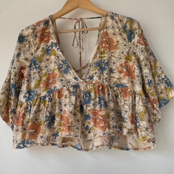 Saltwater LUXE S Floral Peplum Blouse Top - Picture 5 of 10